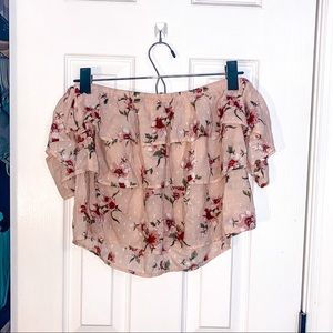 American Eagle floral off the shoulder top